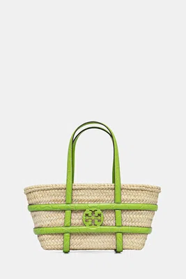 Rafiová kabelka Tory Burch Ella Straw béžová barva, 169396-300
