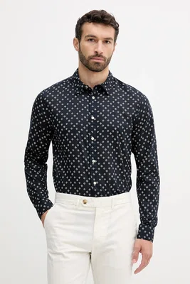 Bavlněná košile Pepe Jeans pánská, tmavomodrá barva, regular, s klasickým límcem, PM309093