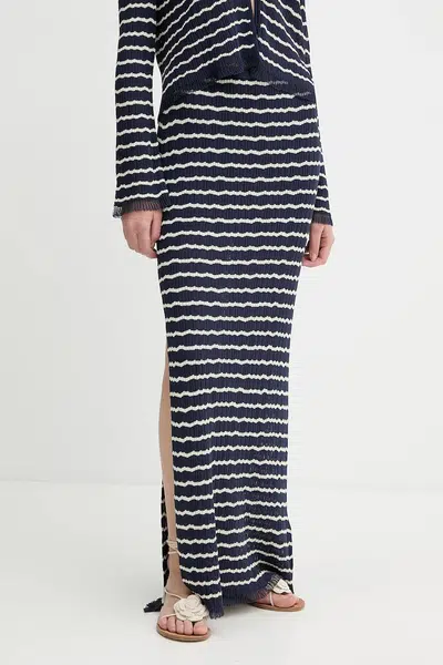 Sukně Rag & Bone tmavomodrá barva, maxi, pouzdrová, WAS25P024UG24