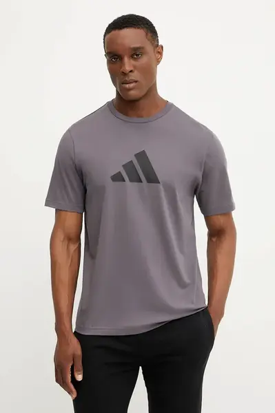 Bavlněné tričko adidas Future Icons šedá barva, s potiskem, JD4921