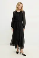 Šaty s hedvábím Answear.LAB černá barva, maxi