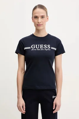 Bavlněné tričko Guess tmavomodrá barva, V5GI03 I3Z14
