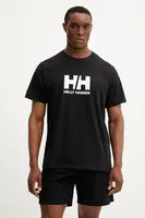 Bavlněné tričko Helly Hansen HH LOGO černá barva, s potiskem, 54596