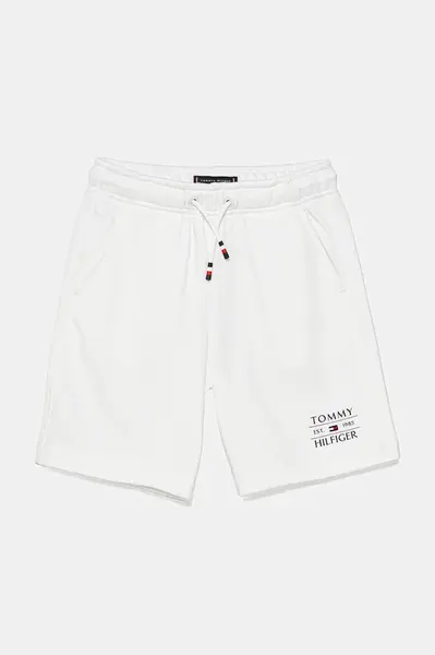 Dětské kraťasy Tommy Hilfiger bílá barva, nastavitelný pas, KB0KB09481