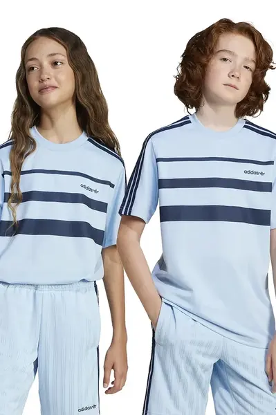 Dětské tričko adidas Originals modrá barva, s aplikací, JC9043