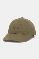 Bavlněná baseballová čepice A.P.C. casquette charlie zelená barva, hladká, COGYX.M24069
