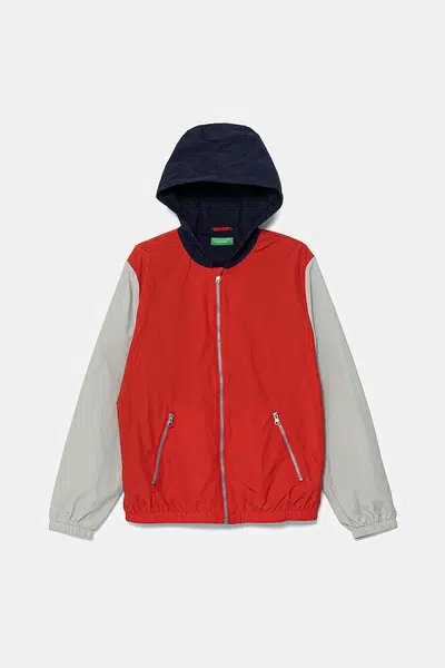 Dětská bunda United Colors of Benetton červená barva, 2IGGCN05Z