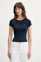 Tričko Tommy Jeans dámské, tmavomodrá barva, DW0DW20623