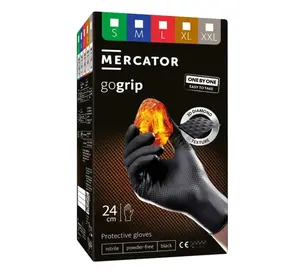 Mercator Nitrilové rukavice, extra pevné, odolné chemikáliím, velikost XL, černé, 100 ks