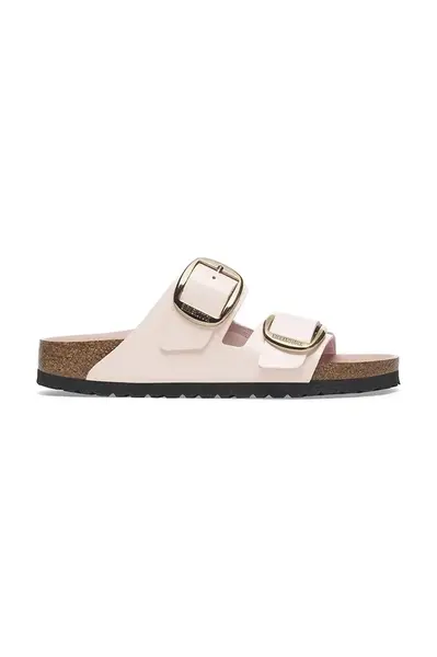 Kožené pantofle Birkenstock Arizona Big Buckle dámské, růžová barva, 1029352