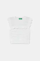 Dětská bavlněná vesta United Colors of Benetton bílá barva, 1077G100V