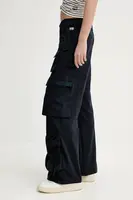 Kalhoty s příměsí vlny G-Star dámské, tmavomodrá barva, kapsáče, high waist, D26034-D401