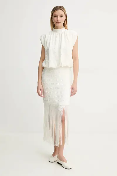 Šaty Bruuns Bazaar béžová barva, midi, BBW4432