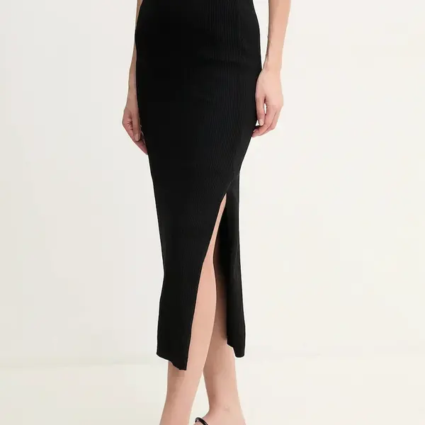 Sukně Dkny černá barva, midi, DJ5R0534