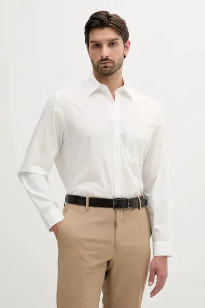 Košile Armani Exchange pánská, bílá barva, regular, s klasickým límcem, XM000450 AF14936