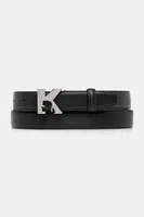 Kožený pásek Karl Lagerfeld Jeans dámský, černá barva, A3W33120