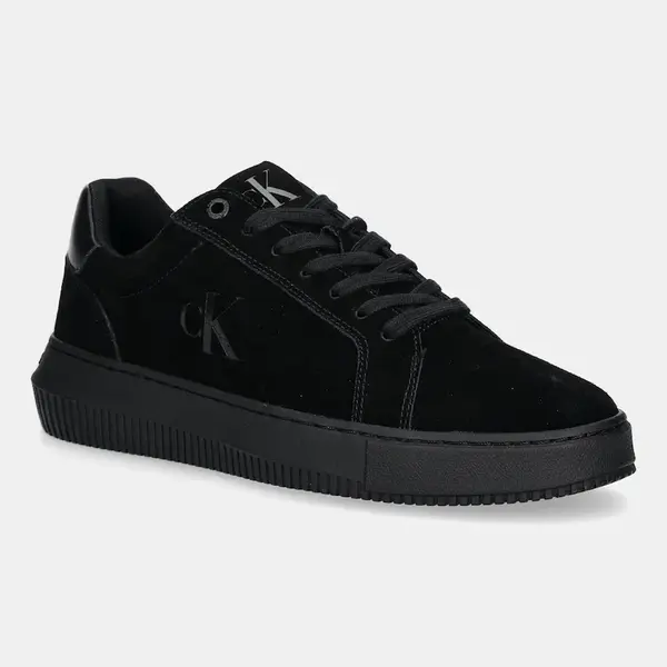 Semišové tenisky Calvin Klein Jeans CHUNKY CUPSOLE SU pánské, černá barva, YM0YM01299