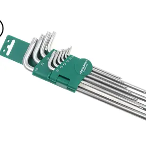 Sada klíčů TORX s otvorem, extra dlouhé, vel. T9-T50, 10 kusů - JONNESWAY H08S110S