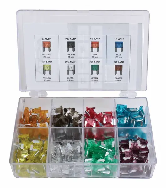 Autopojistky ploché nožové micro, 5 - 40 A, sada 200 ks - ASTA