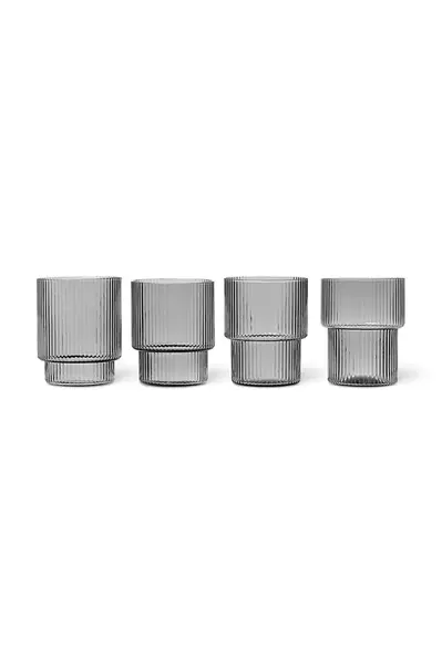 Sklenka ferm LIVING 4-pack šedá barva