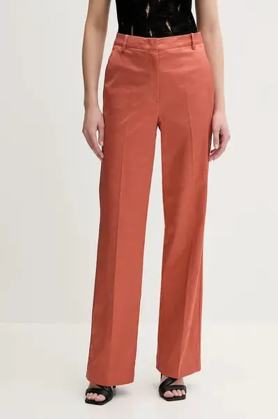 Kalhoty Pinko dámské, oranžová barva, high waist, 104945 A2DF
