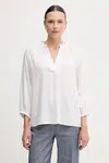 Lněná halenka Gant dámská, bílá barva, hladká, 4300475