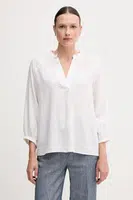 Lněná halenka Gant dámská, bílá barva, hladká, 4300475