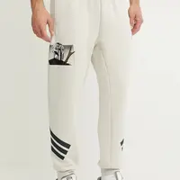 Tepláky adidas x Mandalorian pánské, béžová barva, s potiskem, JI5723