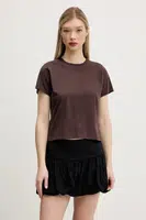 Bavlněné tričko Abercrombie & Fitch hnědá barva, KI139-5327