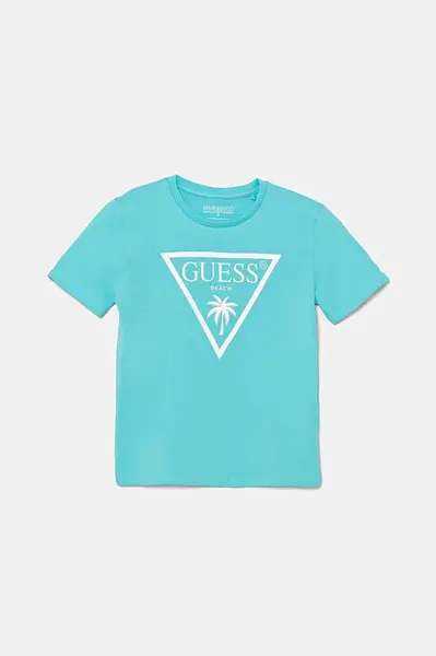 Dětské tričko Guess tyrkysová barva, s potiskem, L5GI29 J1314
