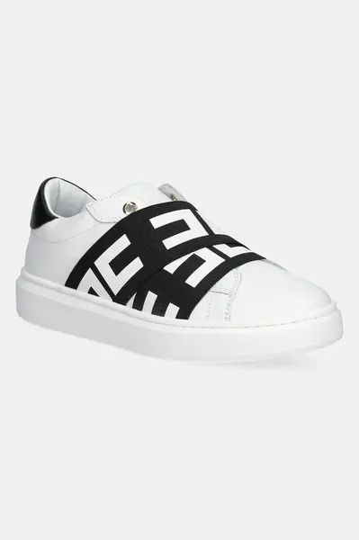 Dětské kožené tenisky Elisabetta Franchi černá barva, F4A9-E0230