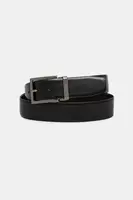 Oboustranný kožený pásek BOSS pánský, černá barva, 50542180