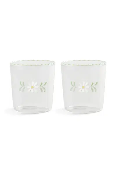 Sada skleniček &k amsterdam flora white 300 ml 2-pack průhledná barva