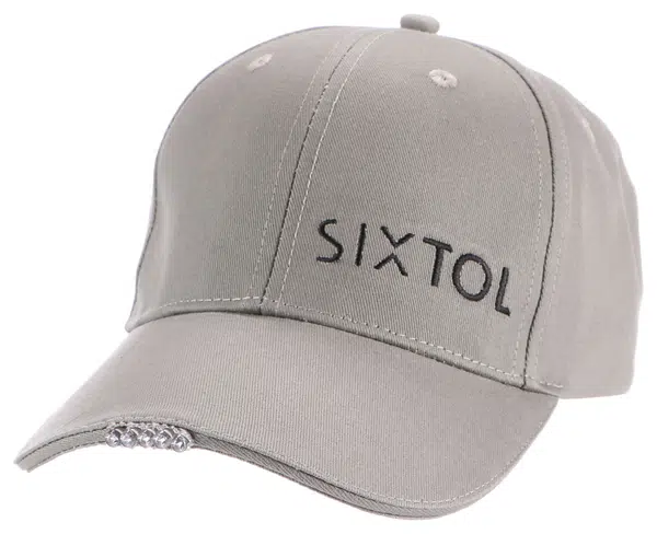 Kšiltovka s LED světlem 25 lm, nabíjecí USB, maskáč, univerzální velikost - SIXTOL B-CAP Barva: šedá