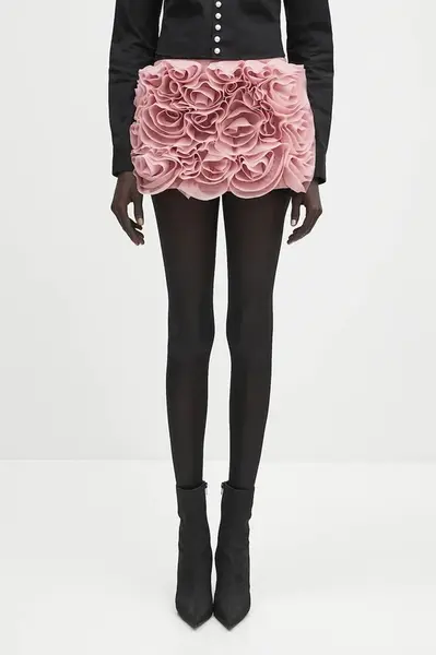 Sukně s příměsí vlny AMBUSH Rose Skirt růžová barva, mini, 12115389