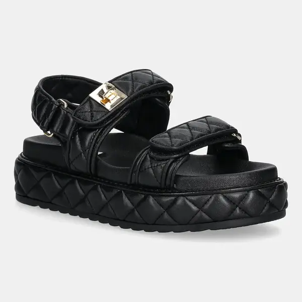 Kožené sandály Steve Madden Bigmona dámské, černá barva, na platformě, SM11003458