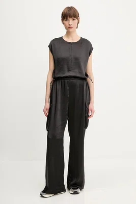 Overal EA7 Emporio Armani černá barva, s kulatým výstřihem, AF13256.7W000181