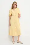 Šaty Answear.LAB žlutá barva, midi