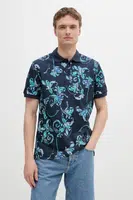 Bavlněné polo tričko Versace Jeans Couture pánské, tmavomodrá barva, 78GAG6S0 JS460