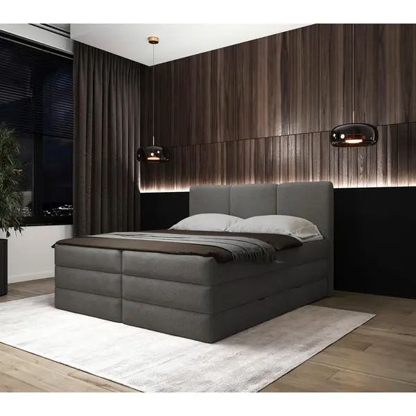 MID.YOU POSTEL BOXSPRING, 180/200 cm, antracitová