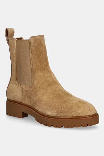 Semišové kotníkové boty Lauren Ralph Lauren Allyson dámské, hnědá barva, na platformě, 802974477001