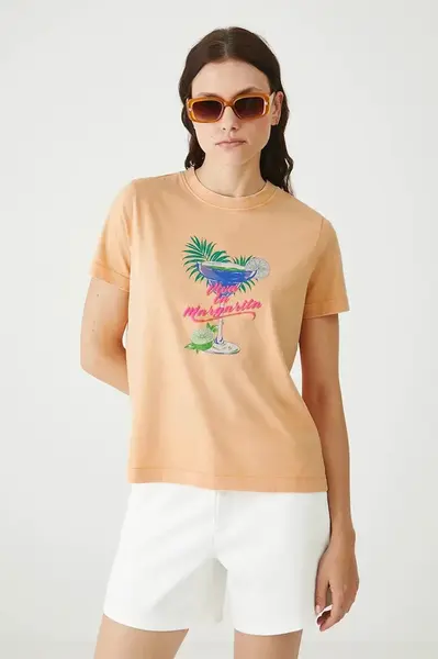 Bavlněné tričko Medicine dámské, oranžová barva