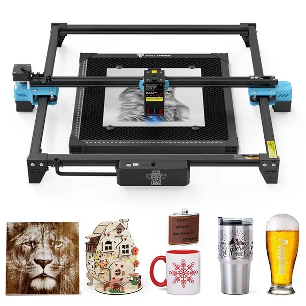 TWO TREES TTS-20 Pro 20W Laser Engraver 32-bit Mainboard 0.08*0.08mm Compressed Spot 0.1mm Precision 418*418mm