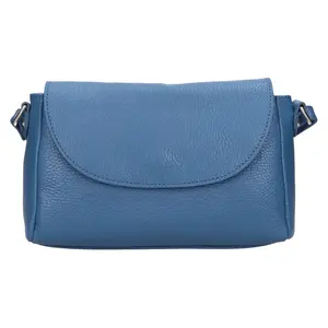 Dámská kožená crosbody kabelka Italia Mirabel - sytě modrá