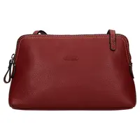Kožená dámská crosbody kabelka Katana Mia - tmavě červená