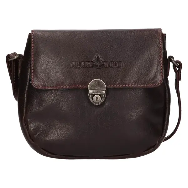 Dámská kožená crossbody kabelka Greenwood Petra - tmavě hnědá