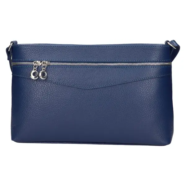 Dámská kožená crossbody kabelka Italia Benea - tmavě modrá