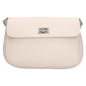 Dámska kožená crossbody kabelka Italia Arabela - krémová