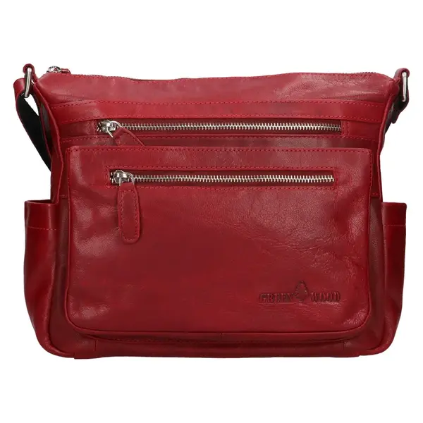 Dámska kožená crossbody kabelka Greenwood Appe - červená