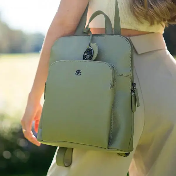 Dámsky kožený batoh Bellicci Candence - svetlo zelená